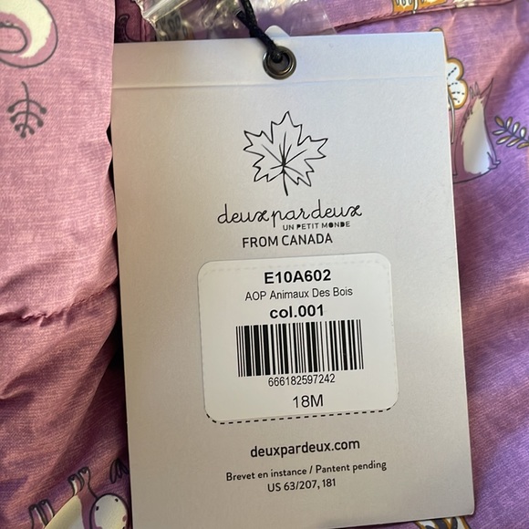 DEUX PAR DEUX INFANT SNOW SUIT WITH MATCHING BIB/SCARF (DESIGNED FOR CAR SEAT) - Picture 4 of 4